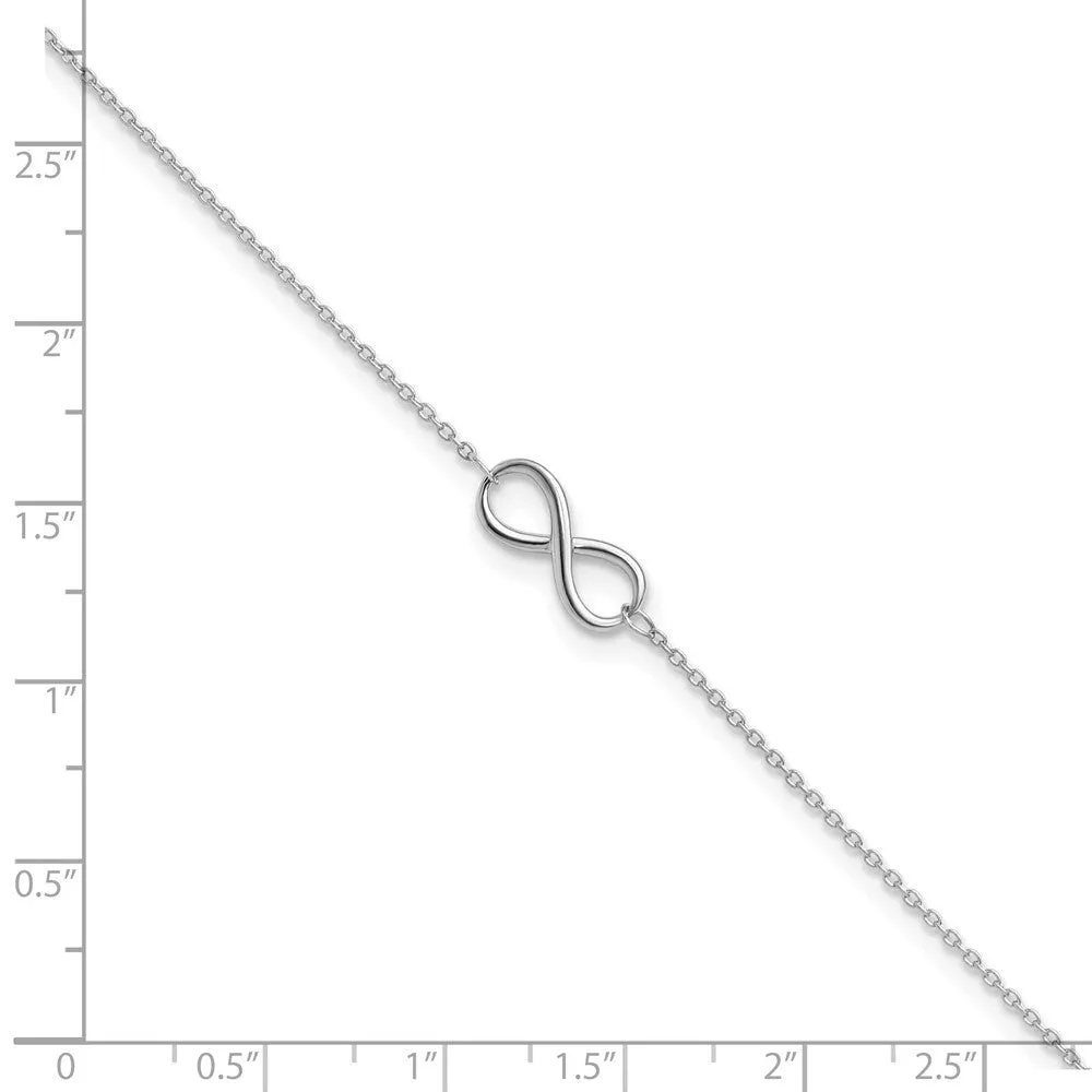 10KT White Gold 9-inch Infinity Anklet