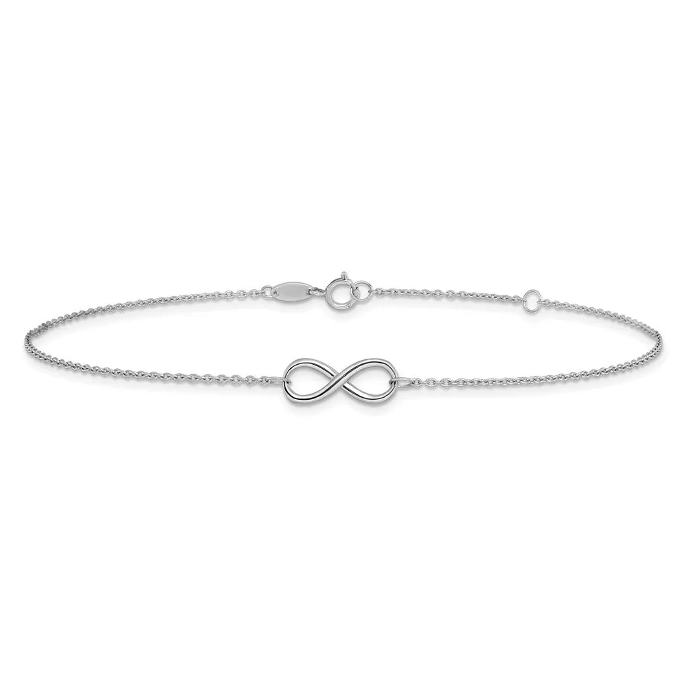 10KT White Gold 9-inch Infinity Anklet