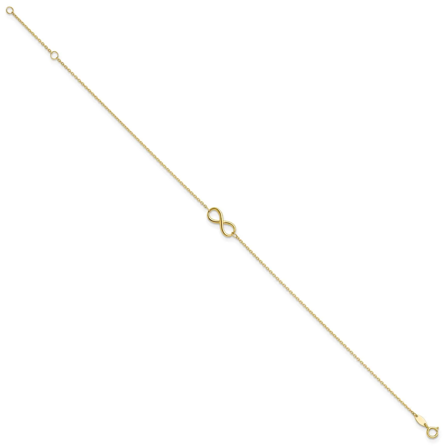 10KT Yellow Gold 9&quot; Infinity Anklet