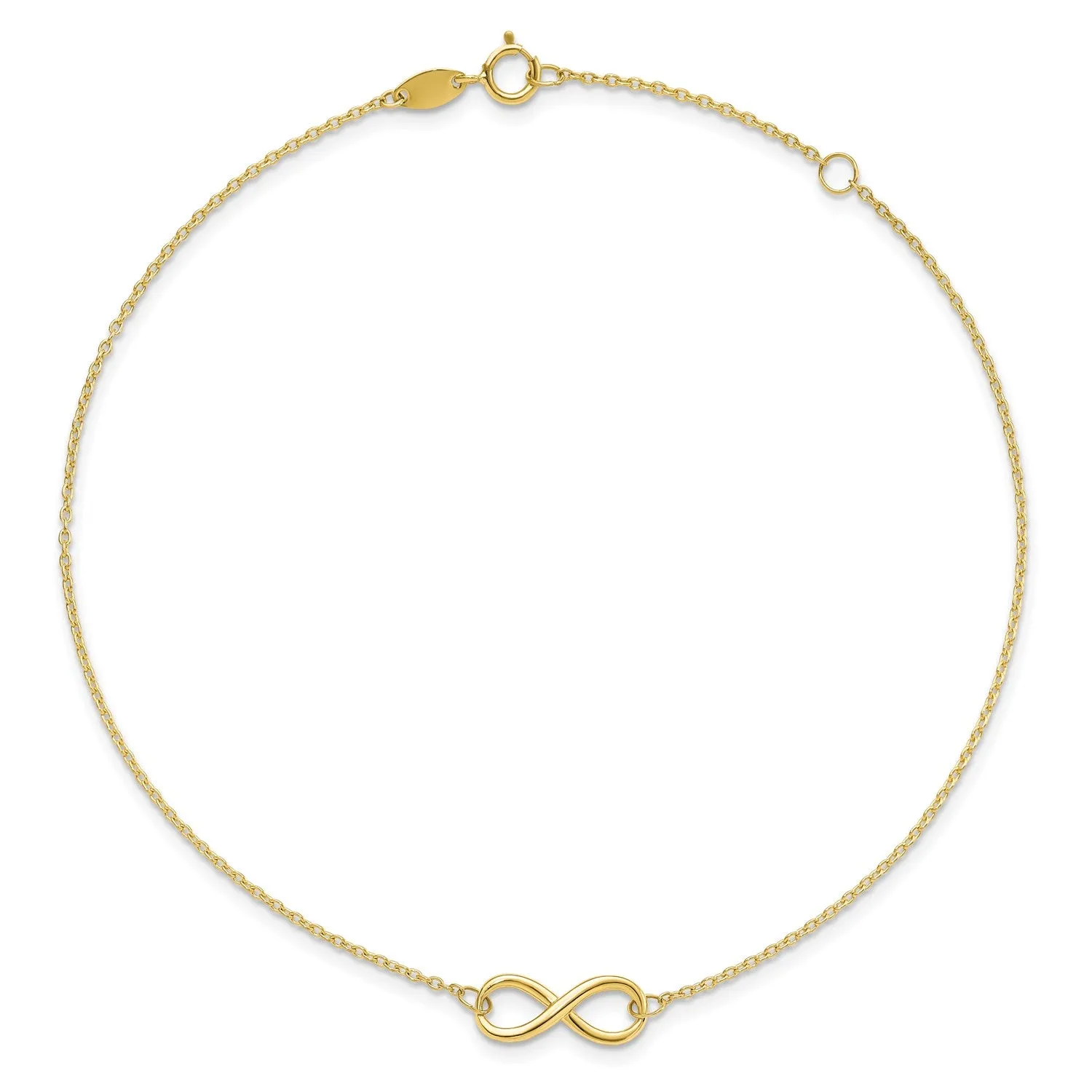 10KT Yellow Gold 9&quot; Infinity Anklet