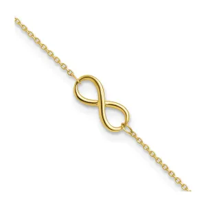 10KT Yellow Gold 9&quot; Infinity Anklet