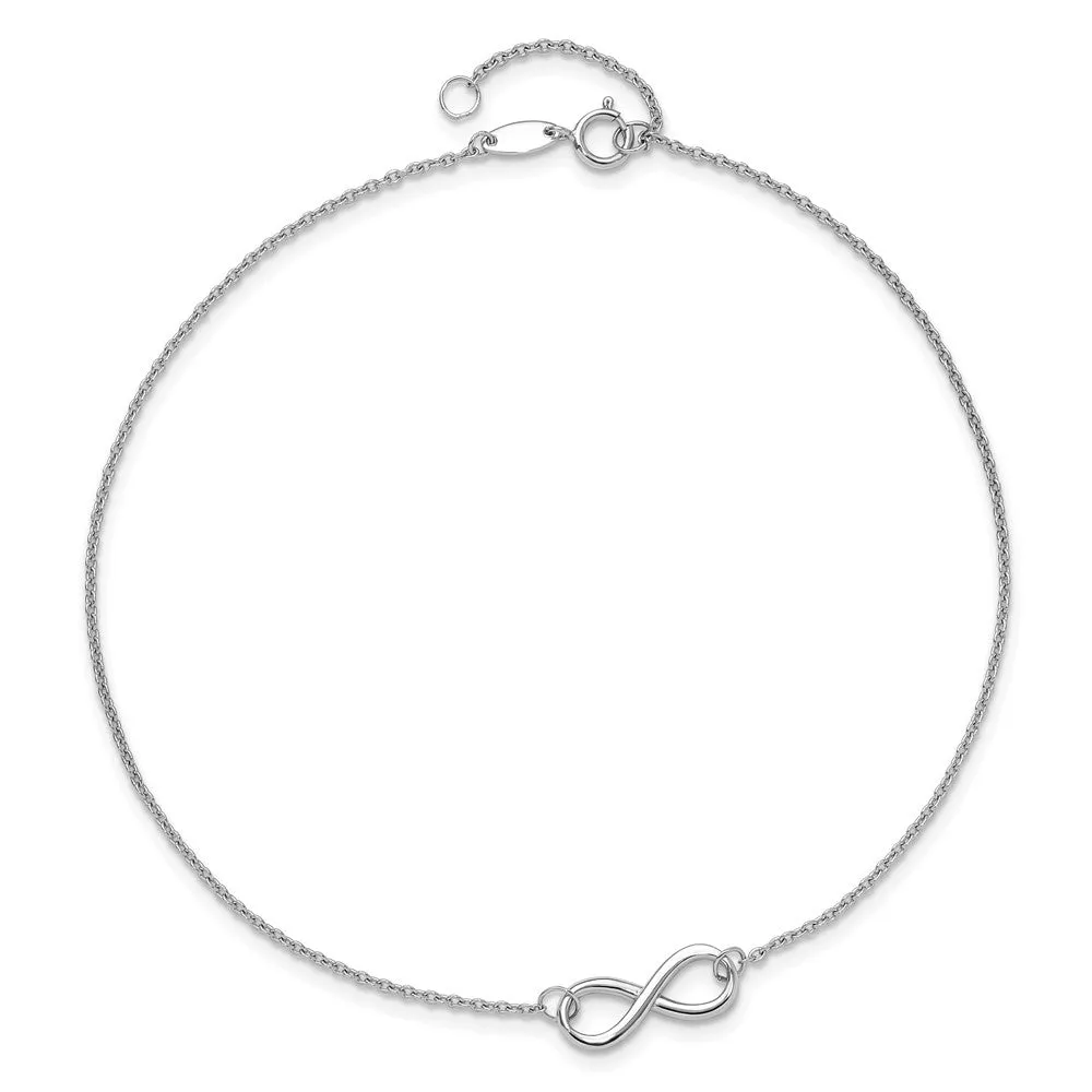 14KT White Gold 9-inch 2.5MM Infinity Anklet