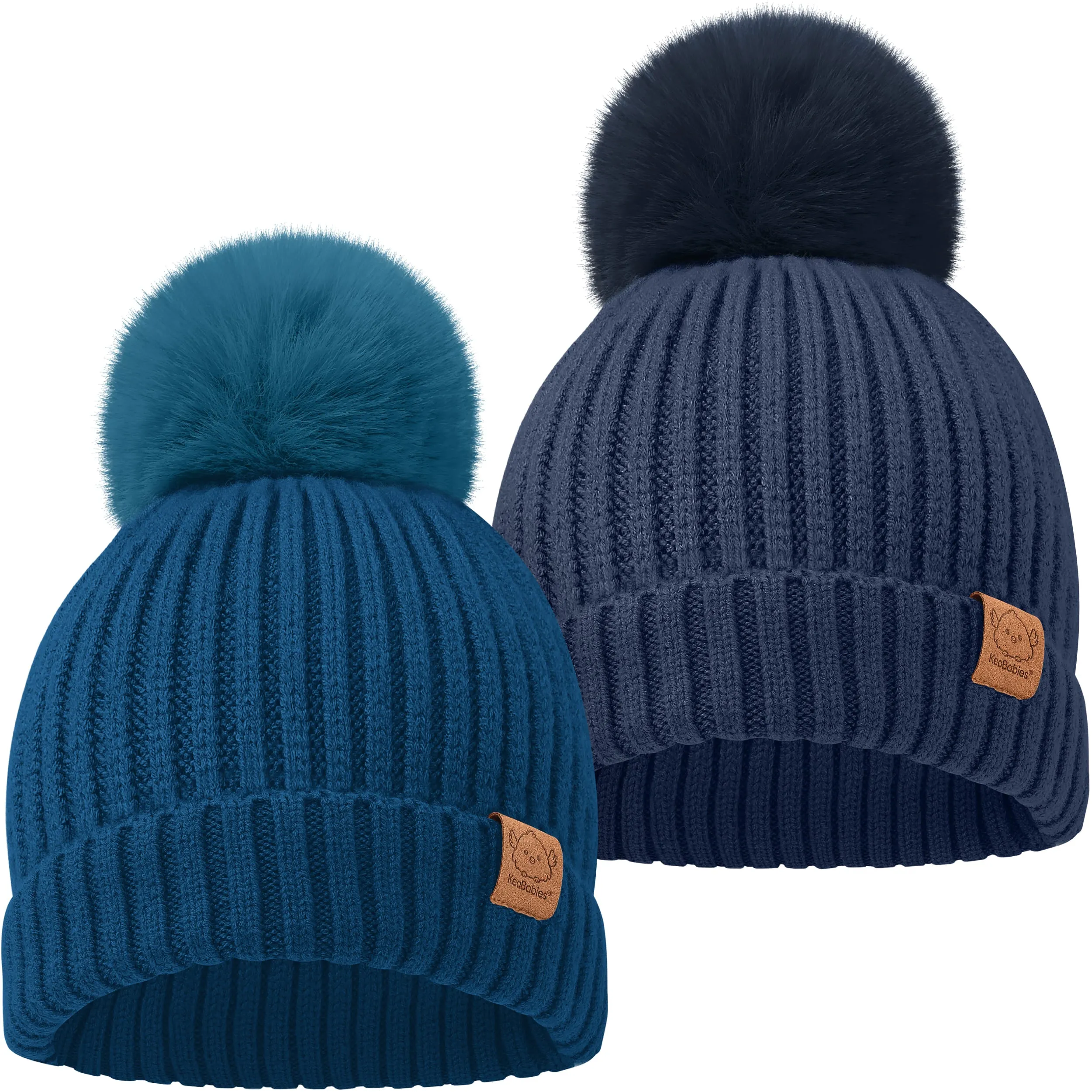 2-Pack Pom Knitted Beanie (Cobalt)