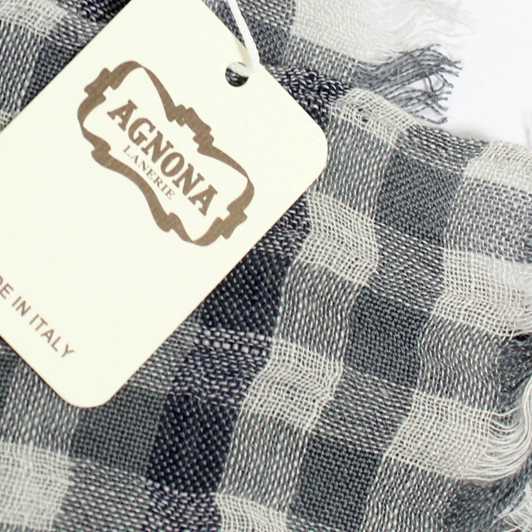 Agnona Scarf Gray Check Design - Luxury Women Shawl - FINAL SALE