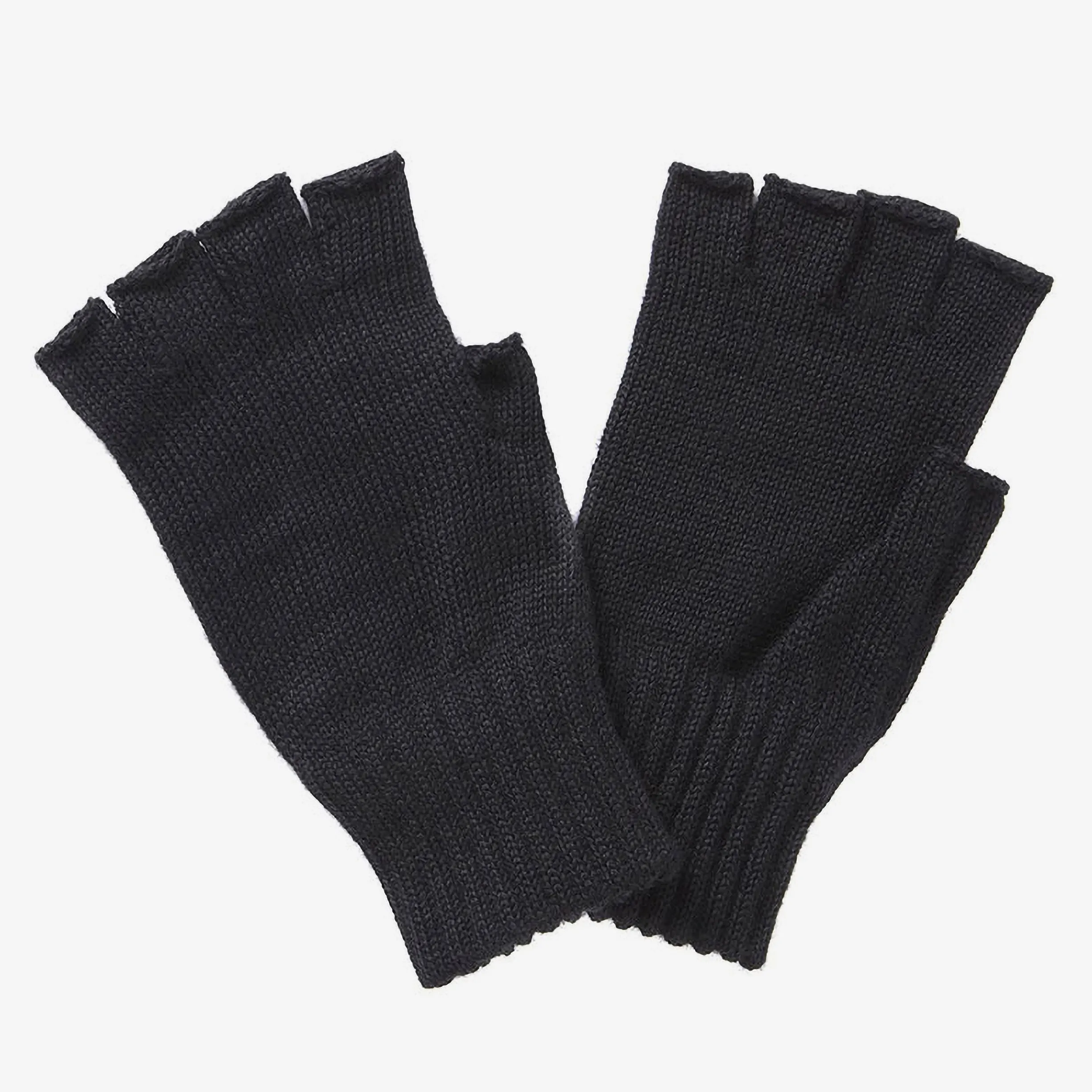 Barbour Fingerless Knitted Gloves in Black