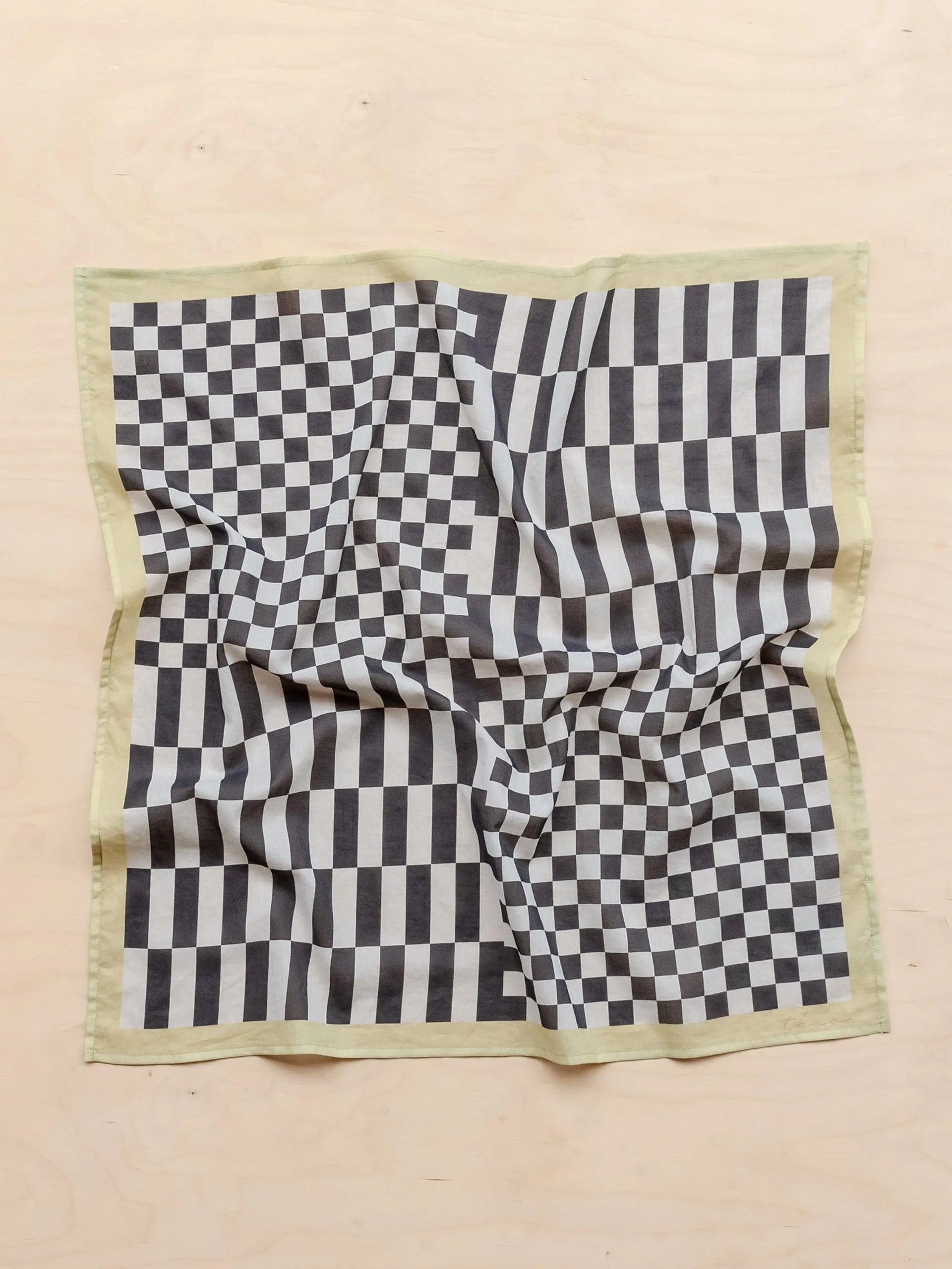 Black checkerboard cotton scarf