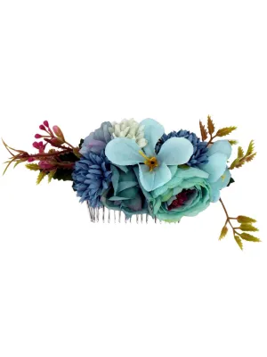 Blue Bouquet Vintage Style Hair Flower Comb