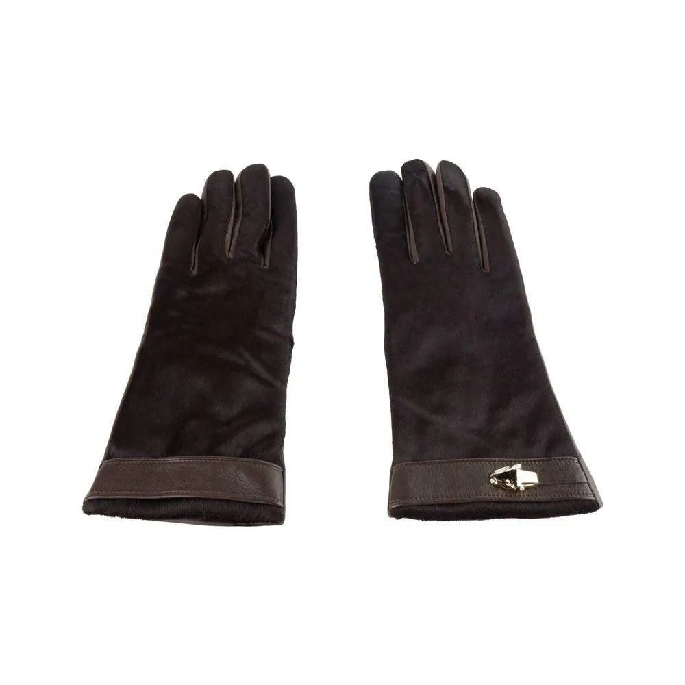 Cavalli Class Brown Lambskin Women Glove