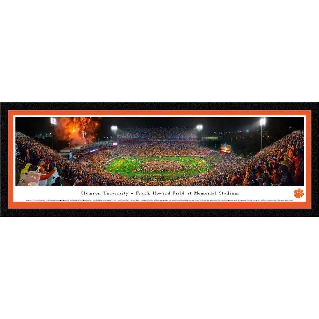 Clemson Football - "Stadium 50 Yard Line" Panorama Framed Print