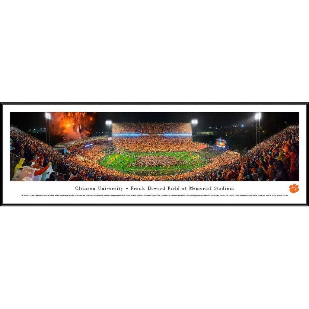 Clemson Football - "Stadium 50 Yard Line" Panorama Framed Print