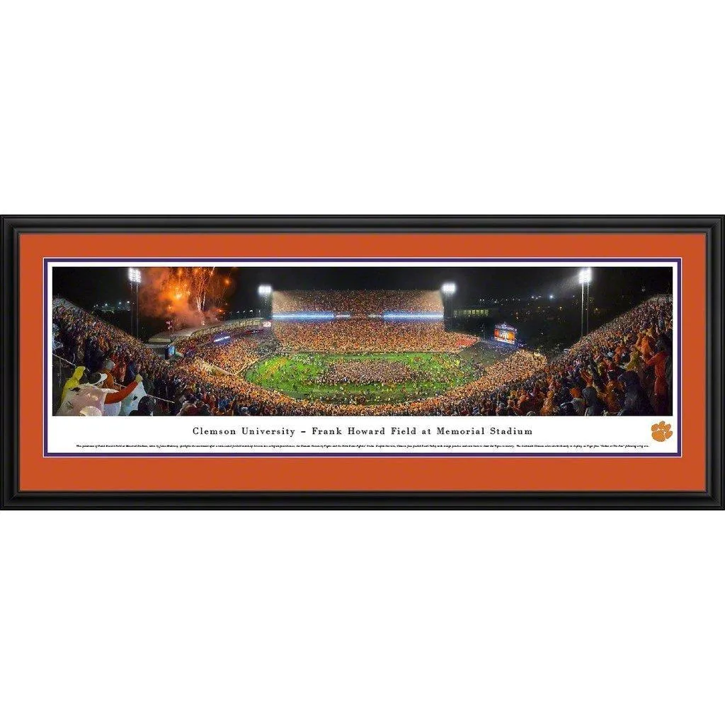 Clemson Football - "Stadium 50 Yard Line" Panorama Framed Print