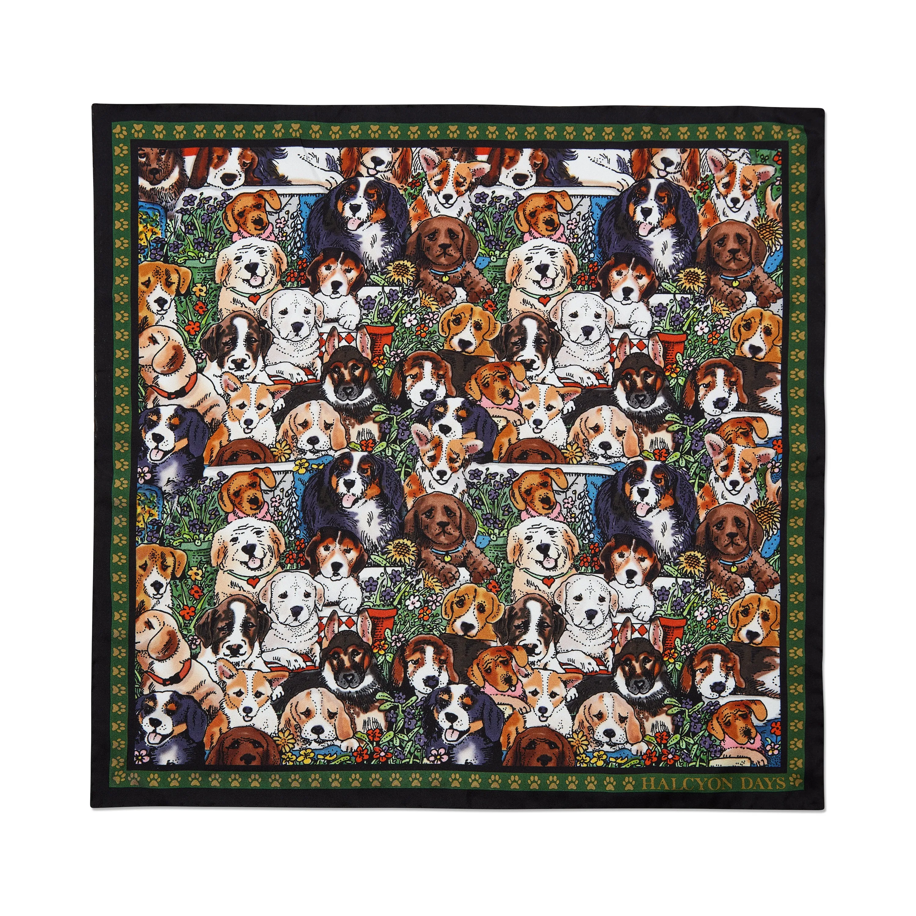 Dogs Leave Pawprints Silk Mini Scarf