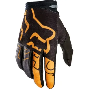 Fox Racing  Boys 180 Skew Gloves Secure Fit Silicone Grip Off-Road Black Gold