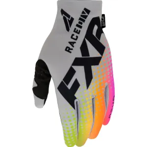 FXR  Grey Sherbert Youth Pro Fit Lite MX Gloves Slip On Stretch Knit Secure Fit