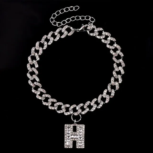 Initial Letters Pendants Cuban Link Chain Letter Anklet For Women