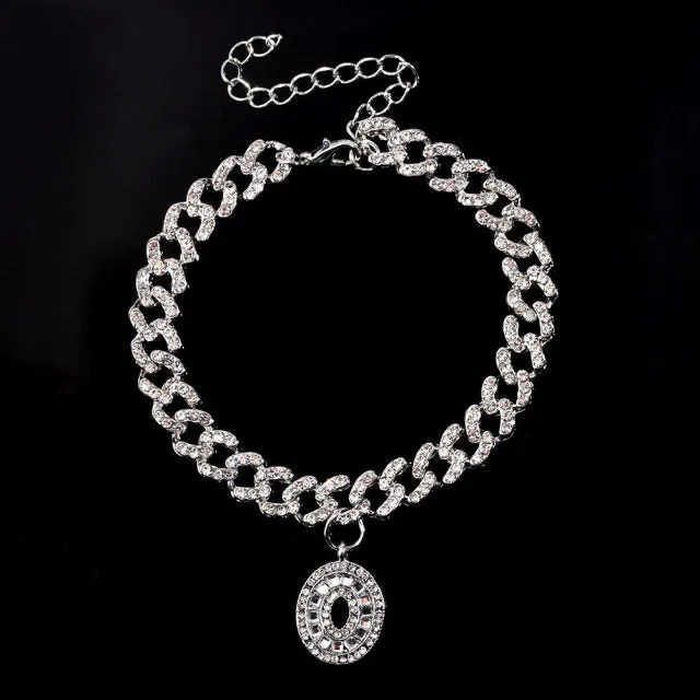 Initial Letters Pendants Cuban Link Chain Letter Anklet For Women