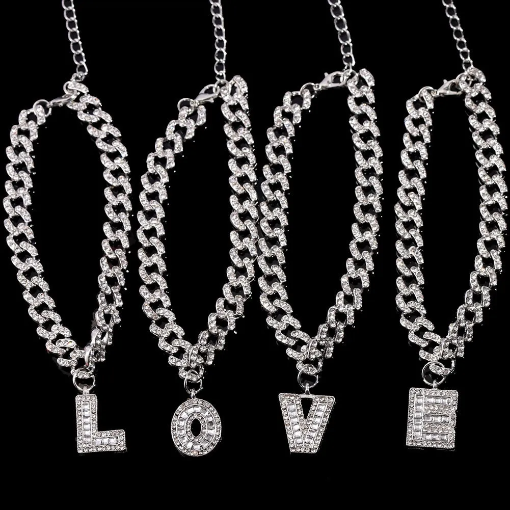 Initial Letters Pendants Cuban Link Chain Letter Anklet For Women