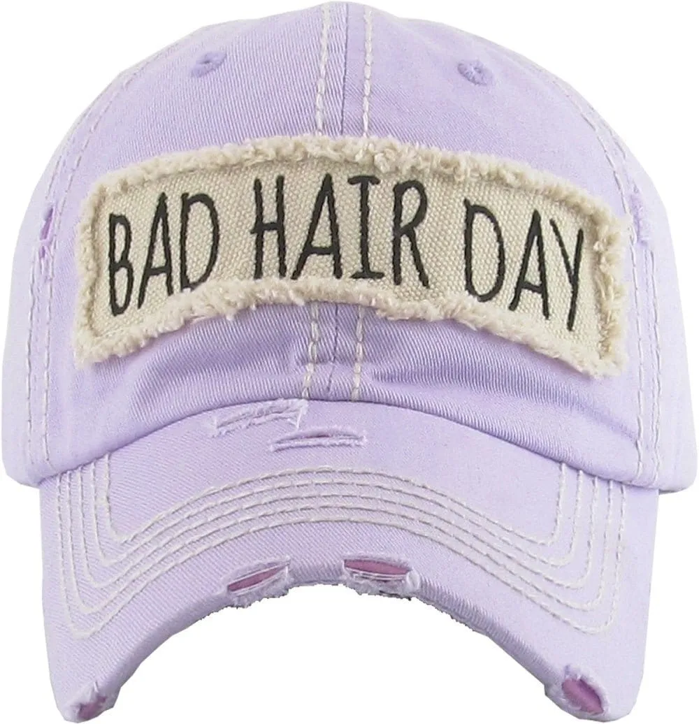 KBV1073 'BAD HAIR DAY' Distressed Cotton Cap