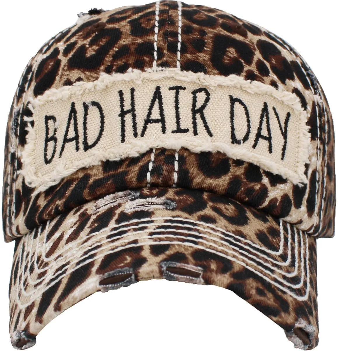 KBV1073 'BAD HAIR DAY' Distressed Cotton Cap