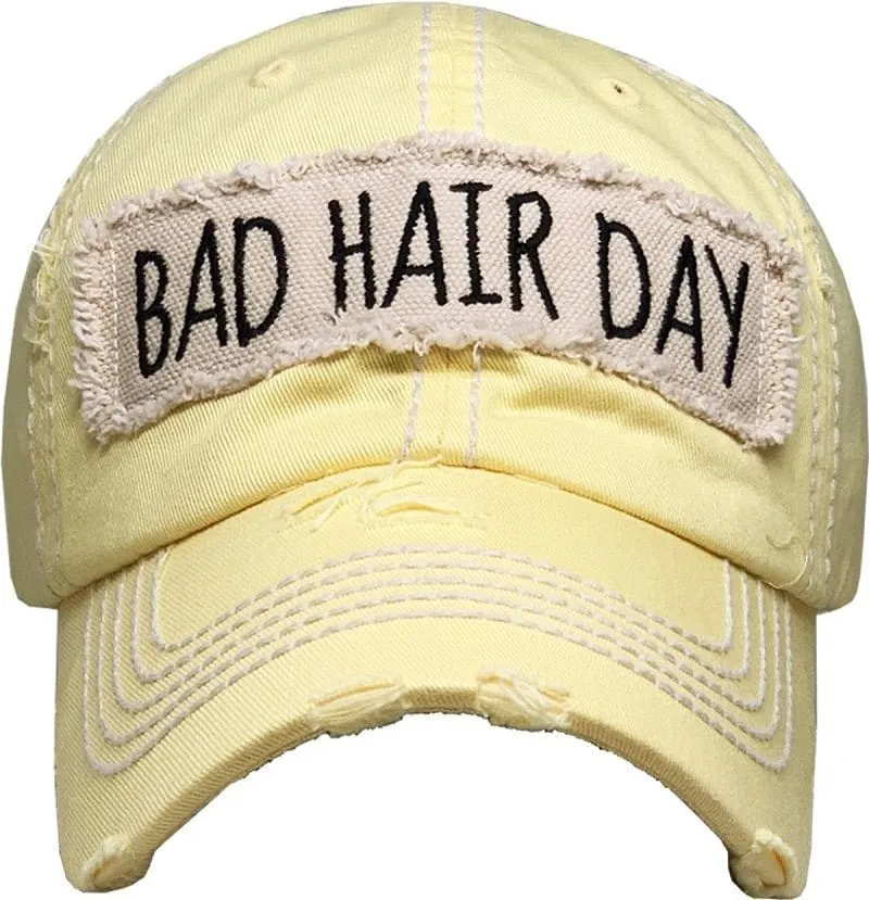 KBV1073 'BAD HAIR DAY' Distressed Cotton Cap