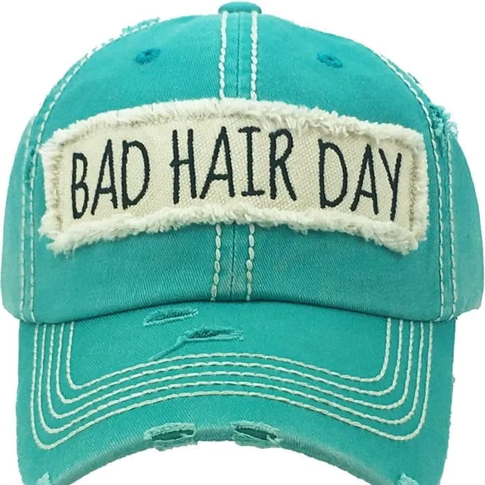 KBV1073 'BAD HAIR DAY' Distressed Cotton Cap