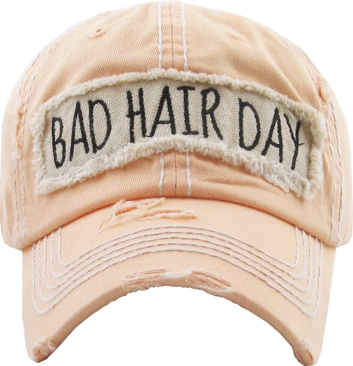 KBV1073 'BAD HAIR DAY' Distressed Cotton Cap