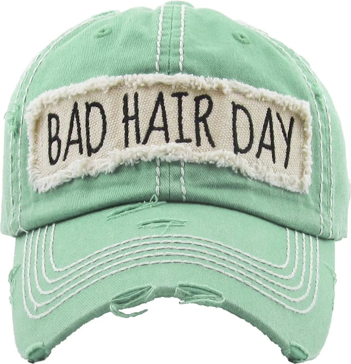 KBV1073 'BAD HAIR DAY' Distressed Cotton Cap