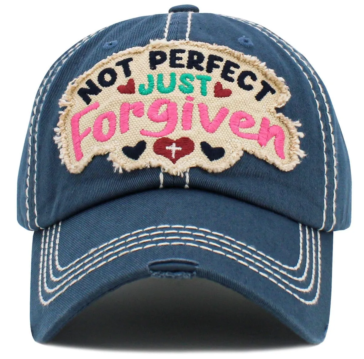 KBV1494 Not Perfect Just Forgiven Washed Vintage Ballcap