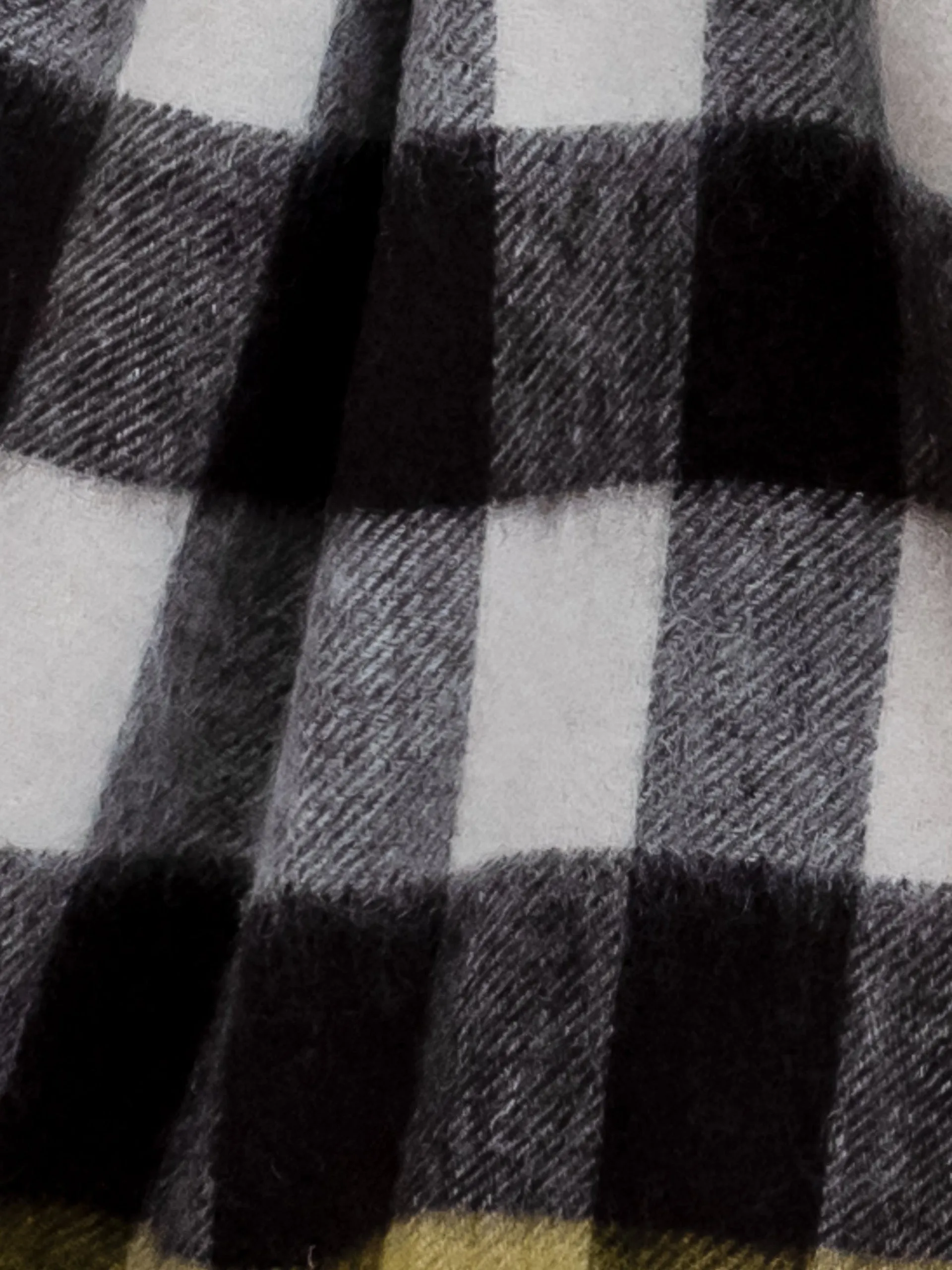 Lambswool blanket scarf in monochrome gingham