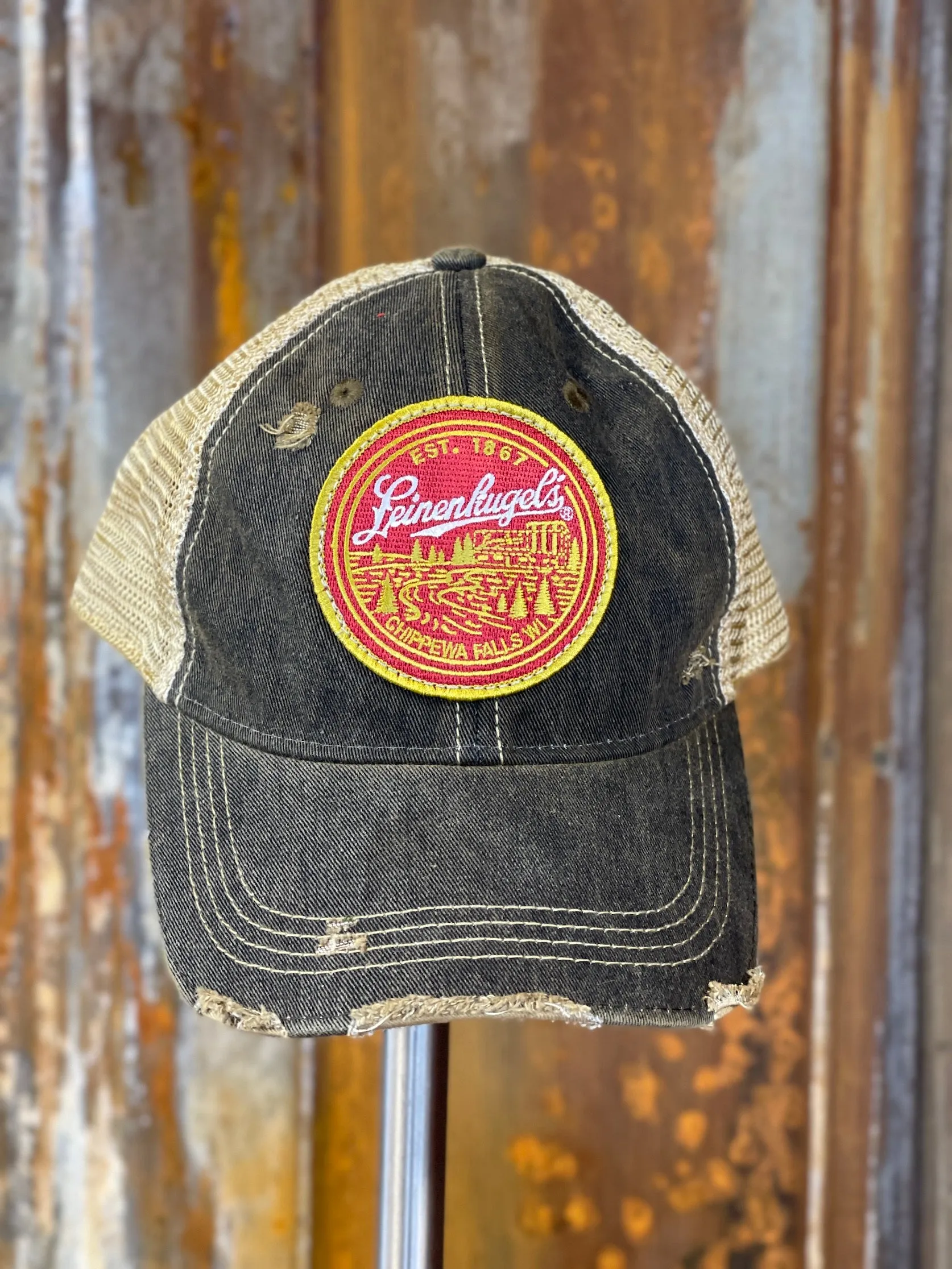 Leinenkugel Round Logo Hat- Distressed Black