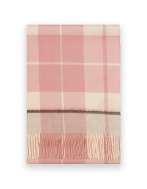 Light Pink & Ivory Check Cashmere Scarf