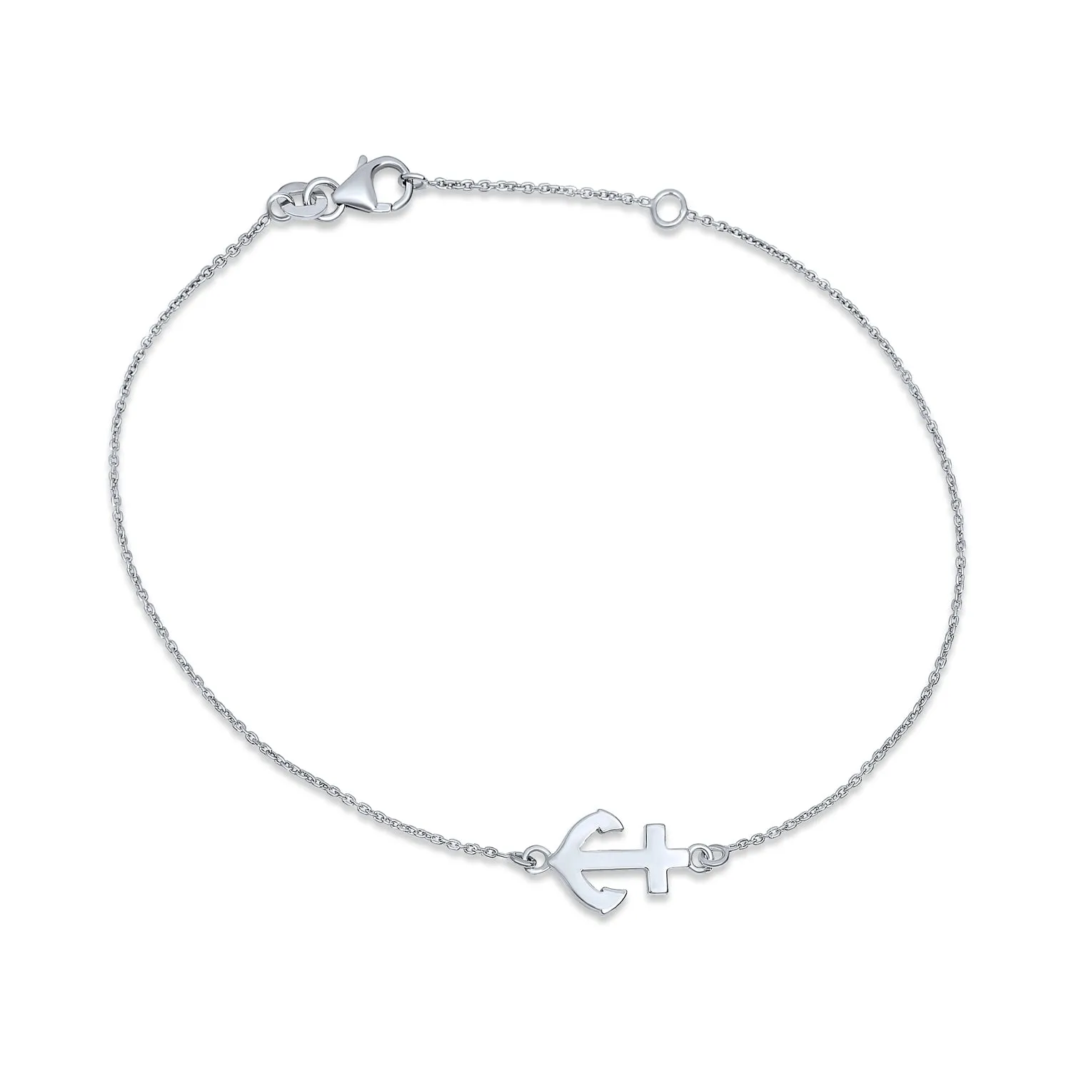 Nautical Anchor Charm Anklet Ankle Bracelet Sterling Silver 9-10 Inch