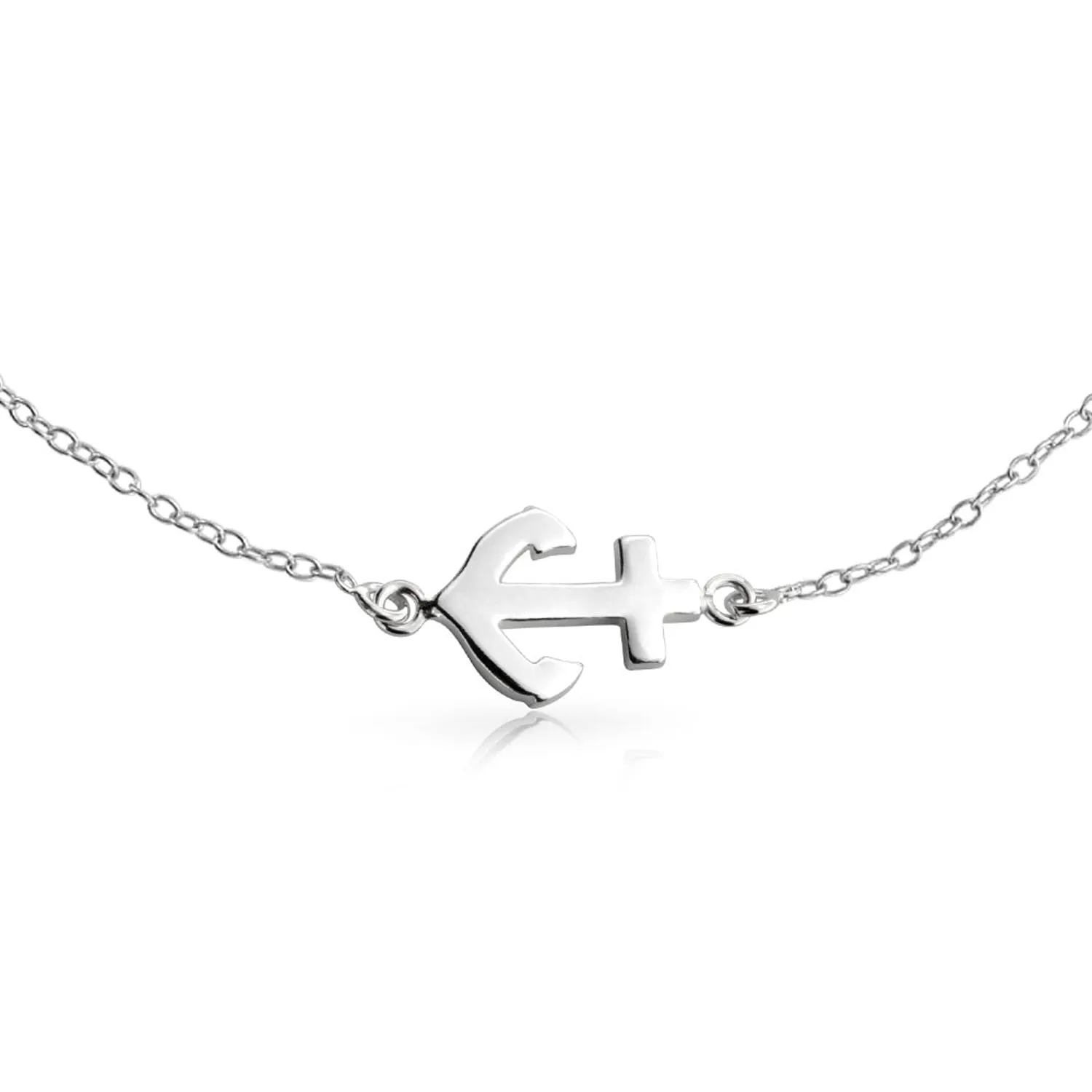 Nautical Anchor Charm Anklet Ankle Bracelet Sterling Silver 9-10 Inch