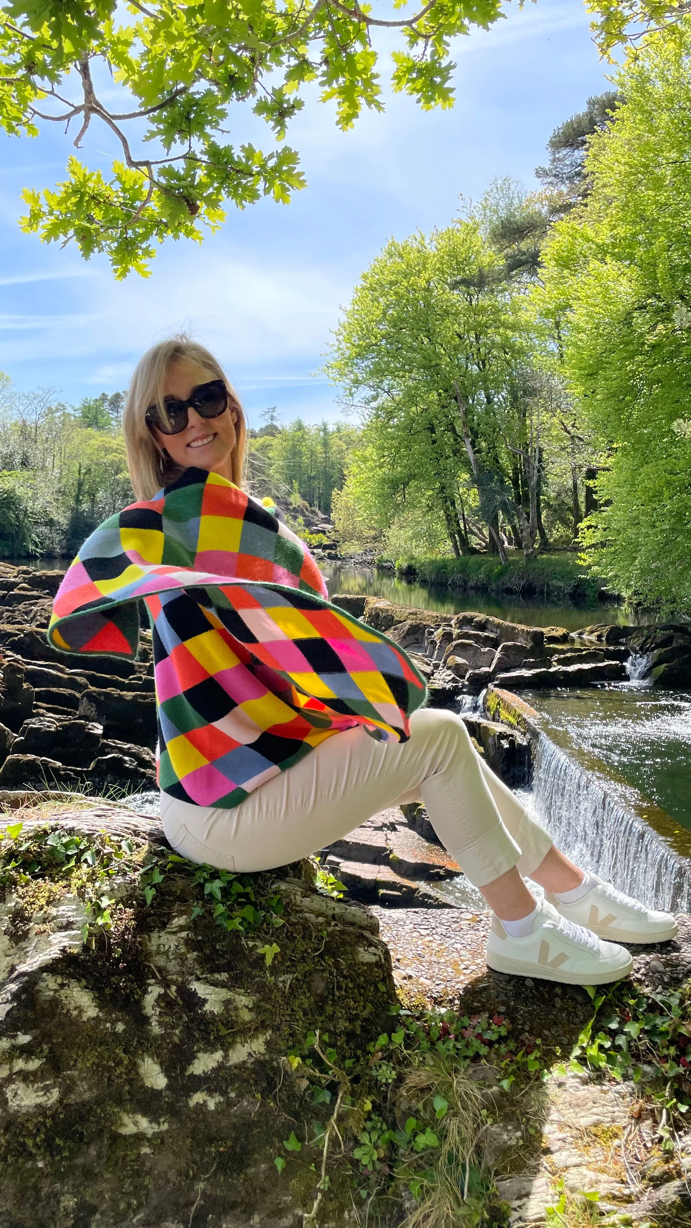 Pre-Order Multicoloured Argyle Cashmere Wrap