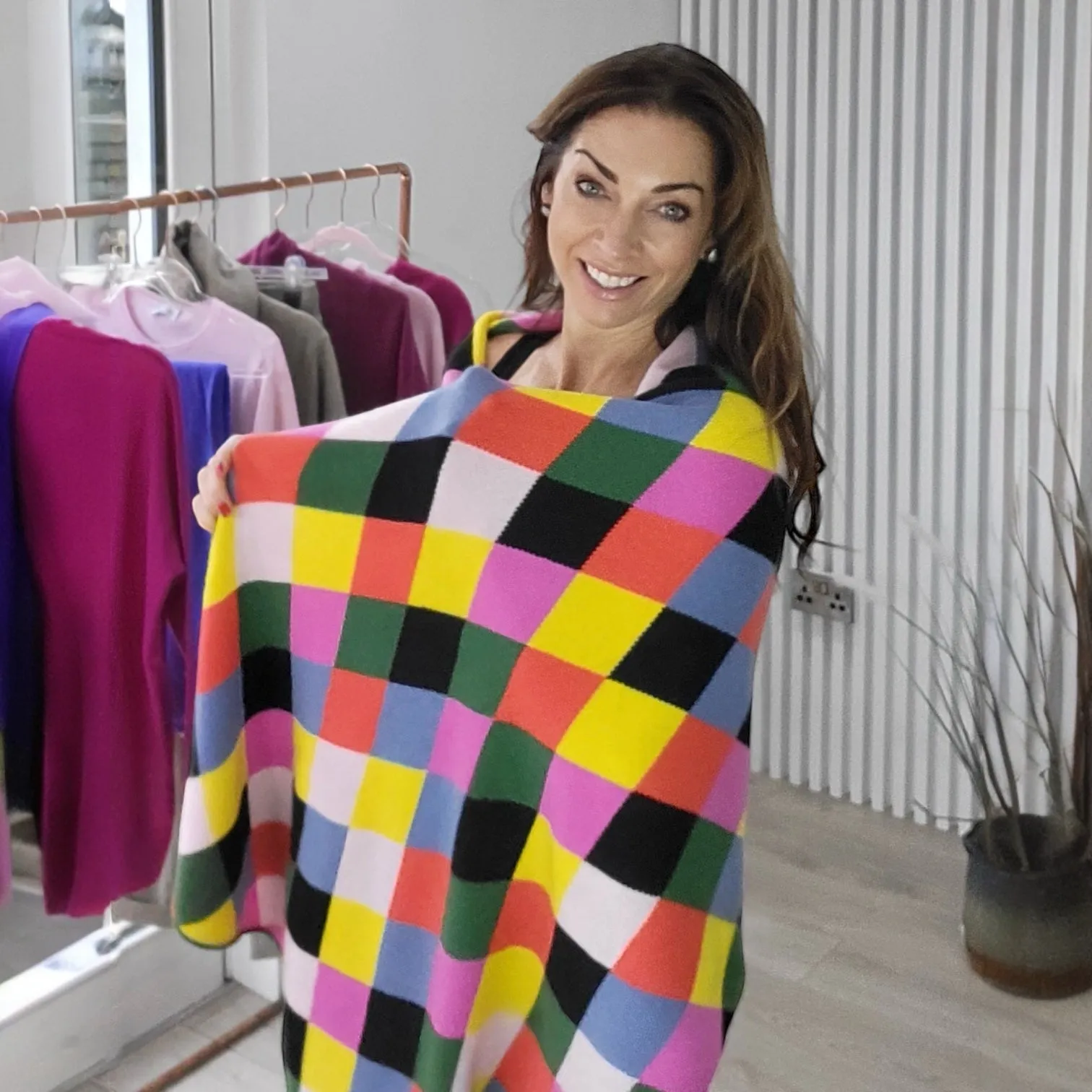 Pre-Order Multicoloured Argyle Cashmere Wrap