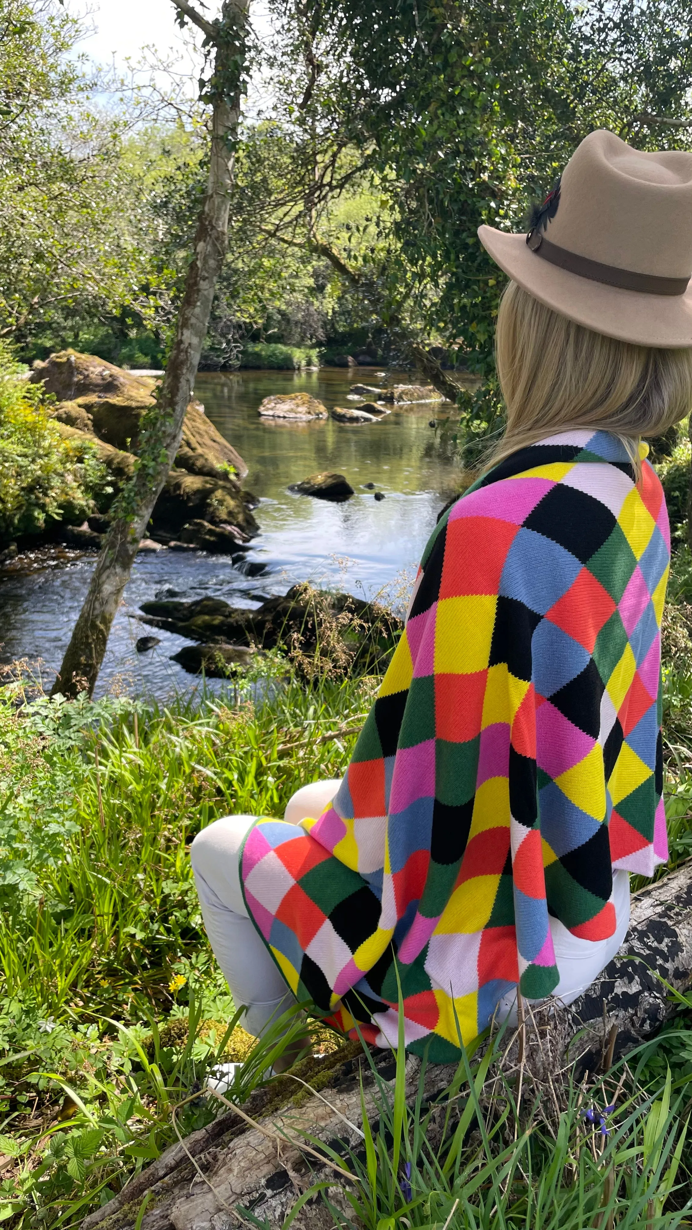 Pre-Order Multicoloured Argyle Cashmere Wrap