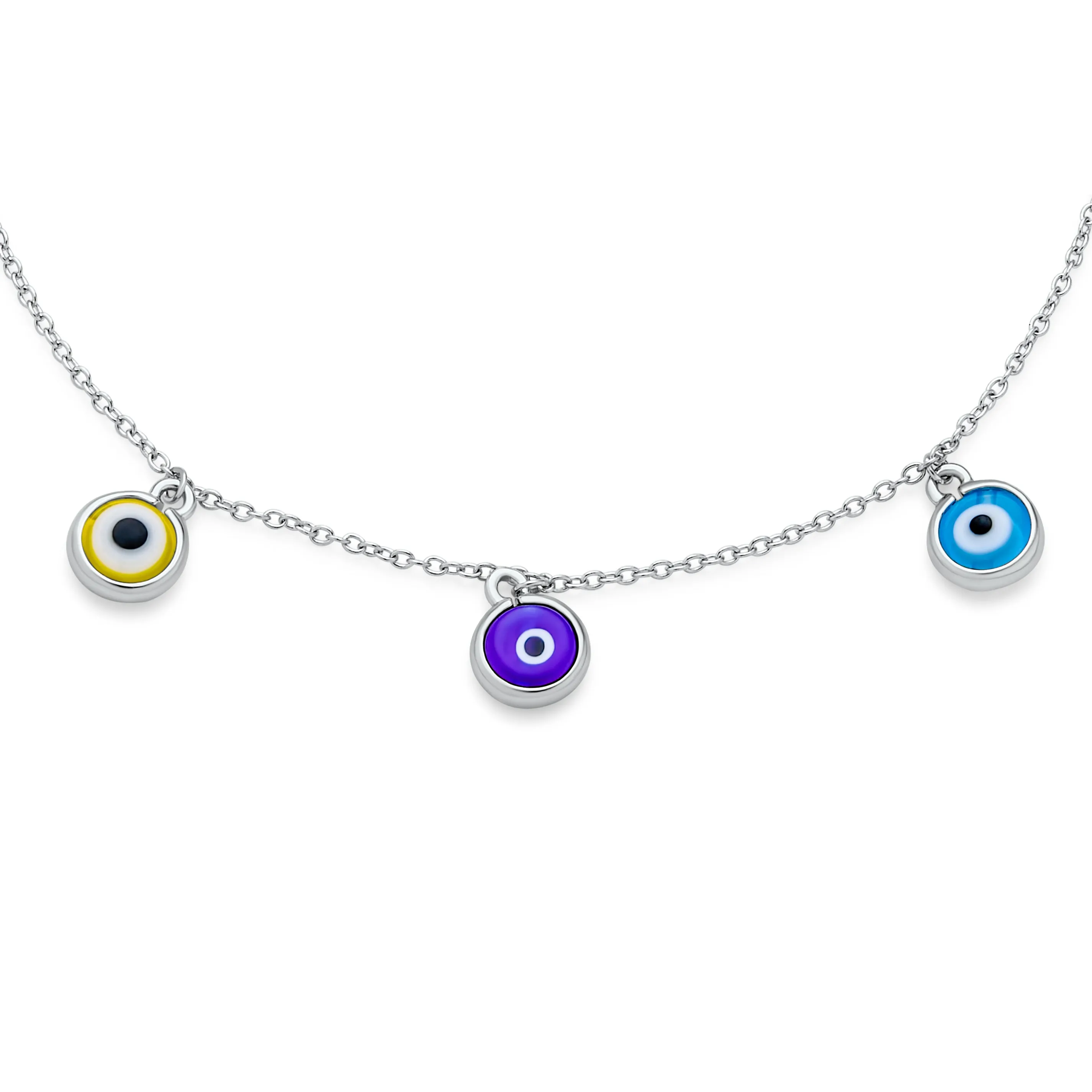 Protection Amulet Evil Eye Anklet Ankle Bracelet Sterling Silver 9-10 Inch