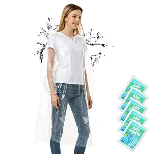 Rain Ponchos for Adults - Disposable 5-10 Pack Plastic Raincoat