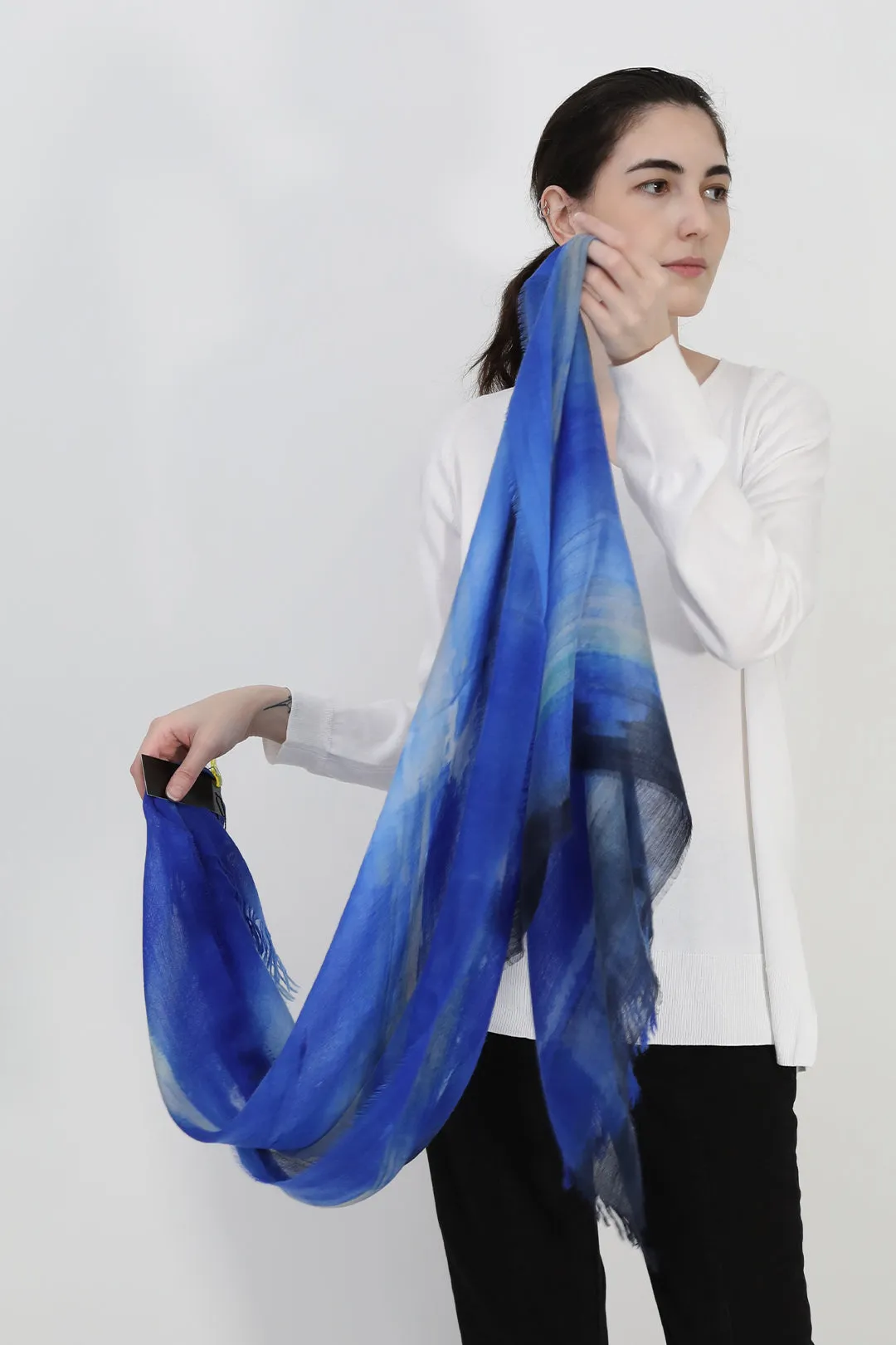 SKYLINE BLUE ITALIAN CASHMERE SCARF