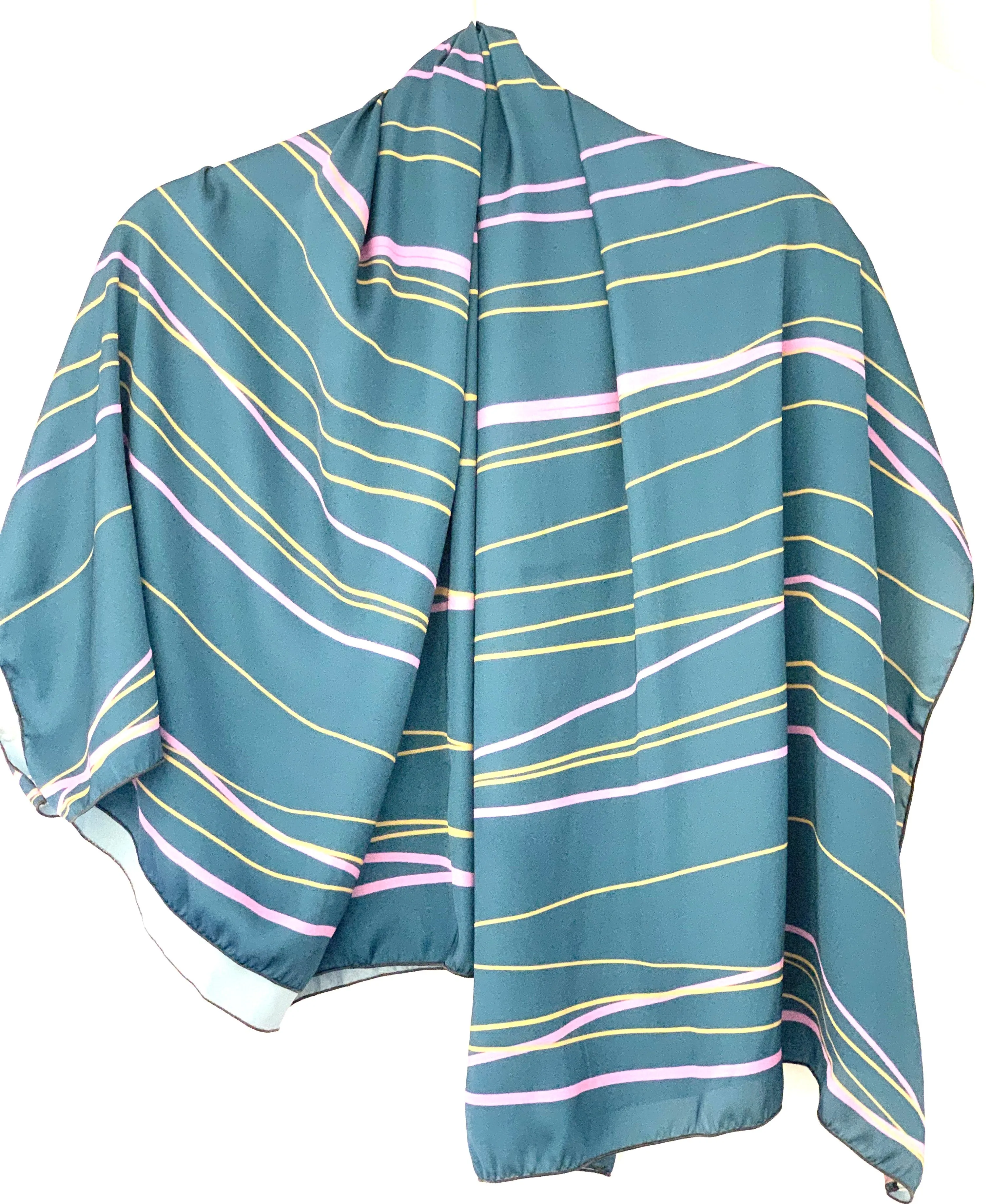 Teal Surprise Designer Silk Scarf