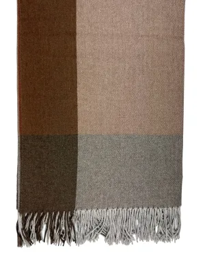 Tessitura Di Novara Cashmere Throw Blanket Brown Gray - Zegna Fabrics SALE