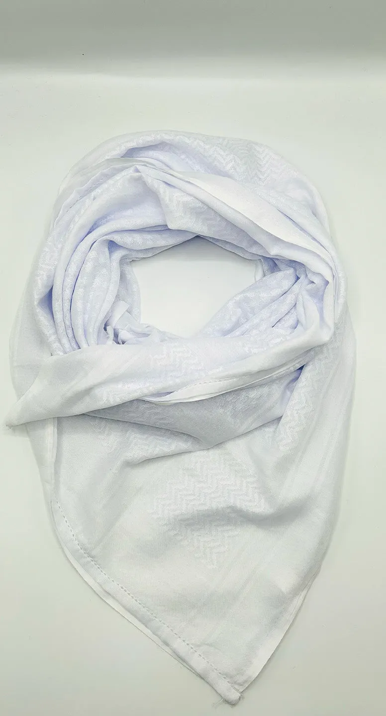 Traditional Palestine Keffiyah Scarves - White