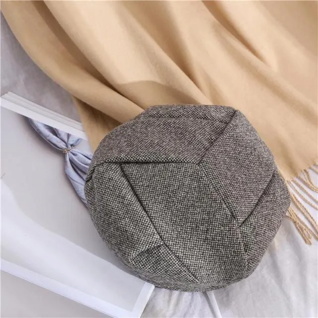 Vintage Beret Cap Octagonal Hat Autumn Winter Hats For Women