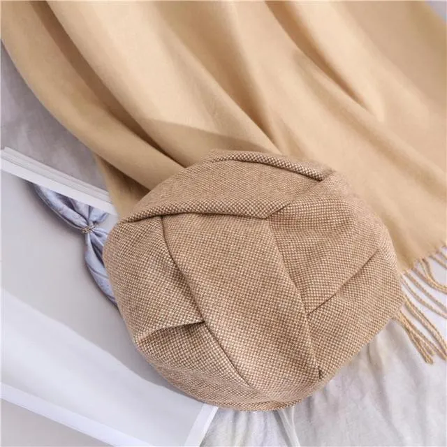 Vintage Beret Cap Octagonal Hat Autumn Winter Hats For Women