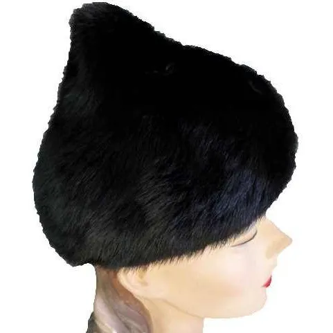 Vintage Black Ranch Mink Hat Hershey Kiss Shape 1950S