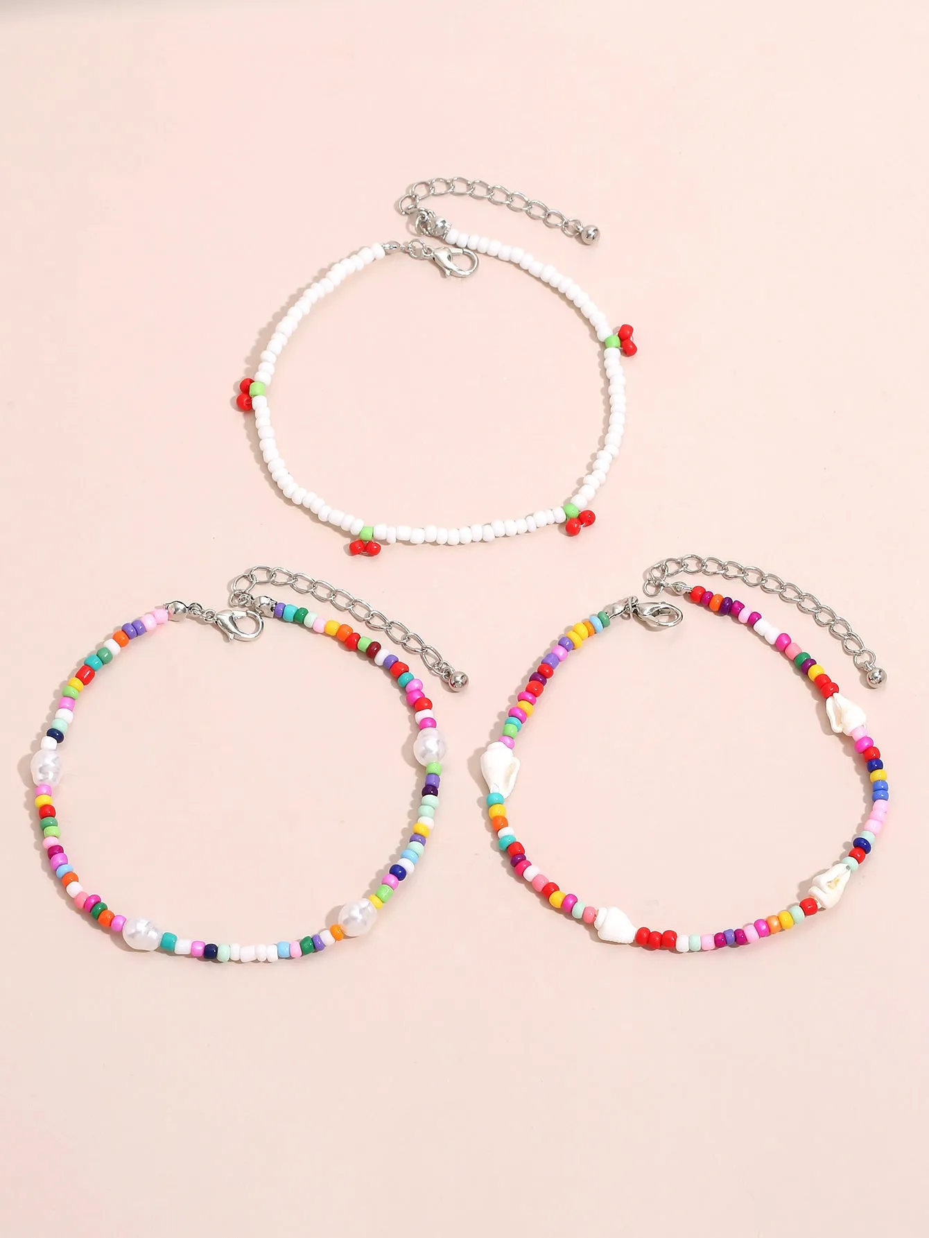 Women's Sweet Pure Multi-Color Bead Anklet