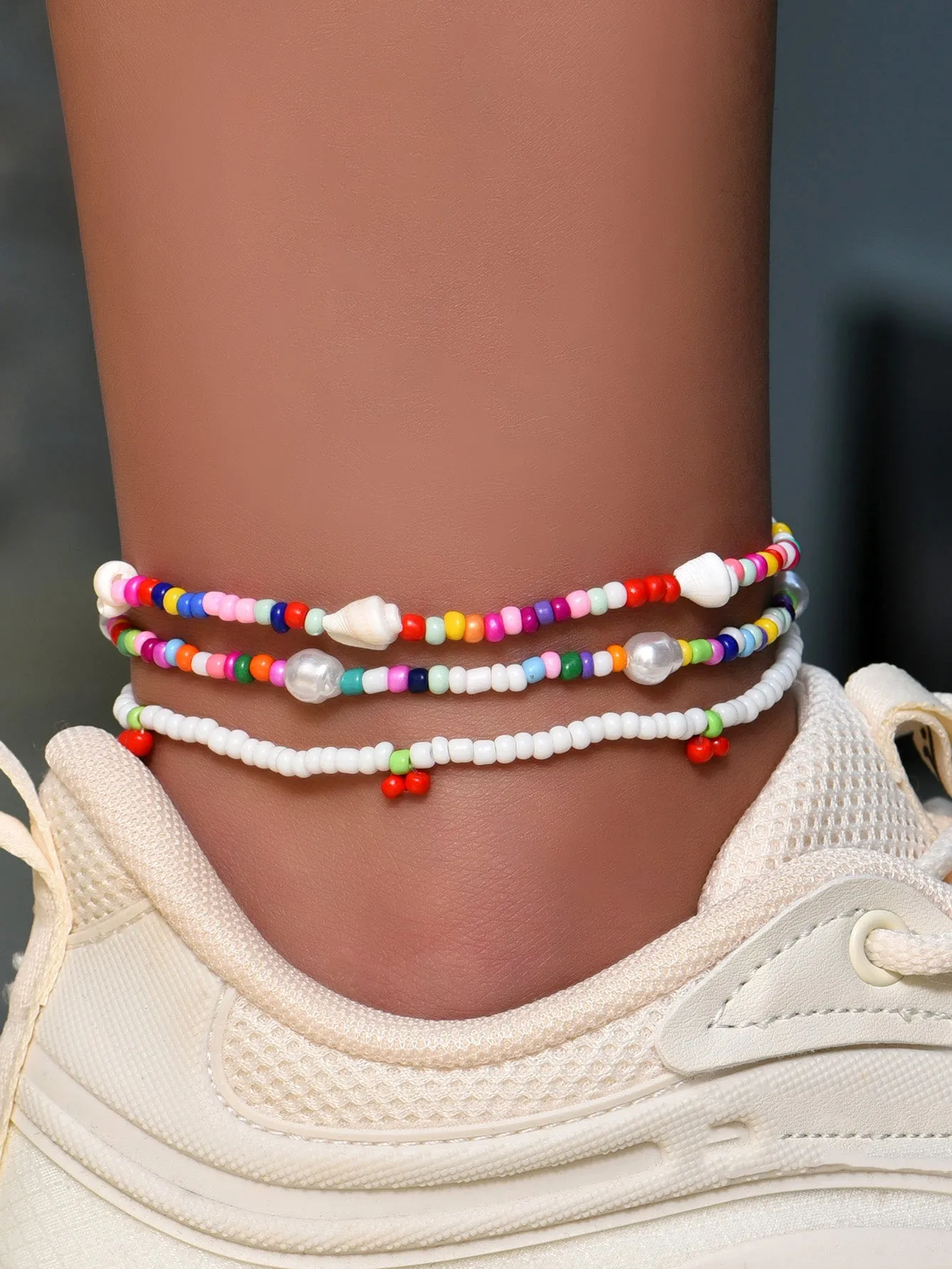 Women's Sweet Pure Multi-Color Bead Anklet