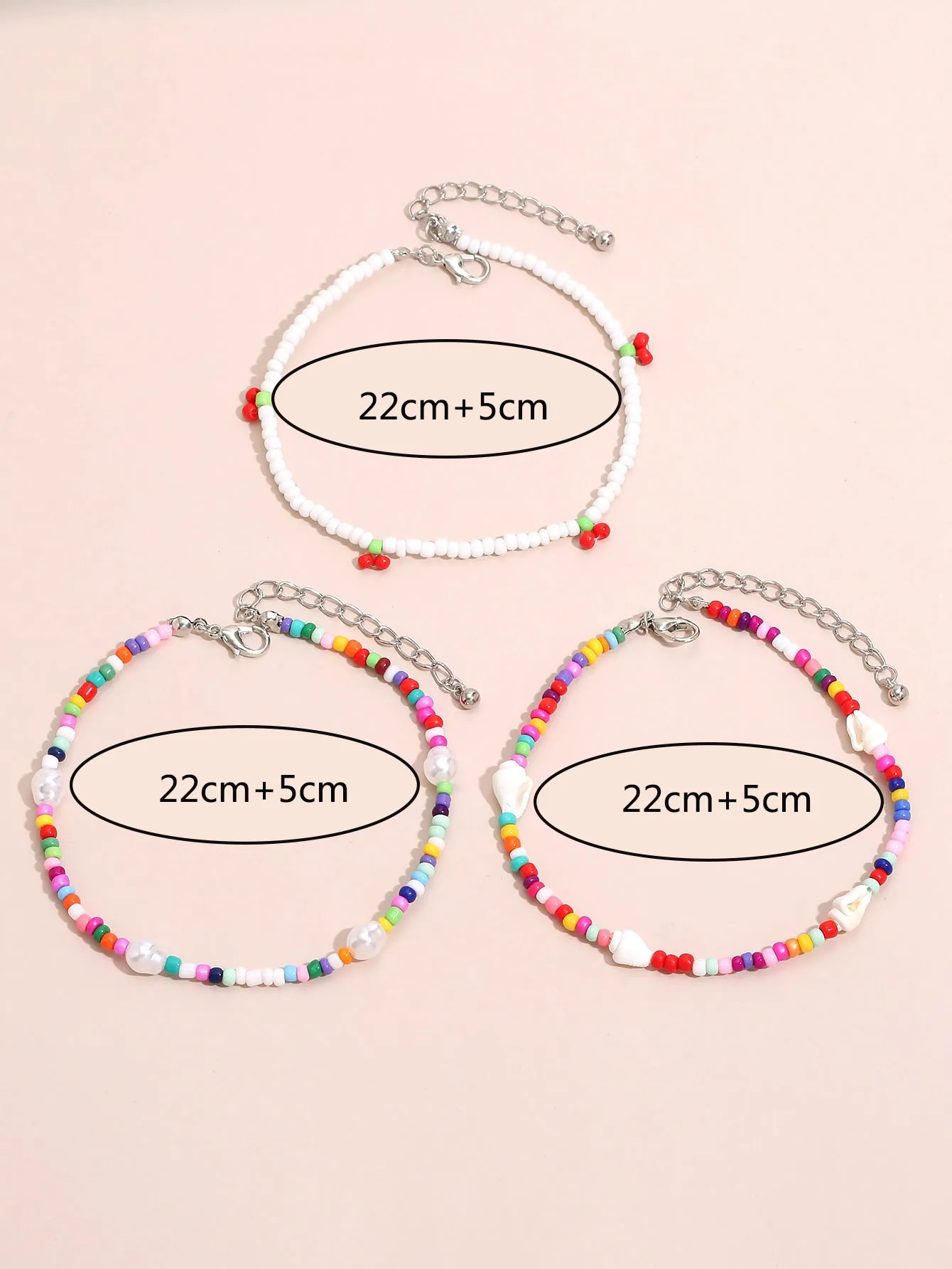 Women's Sweet Pure Multi-Color Bead Anklet