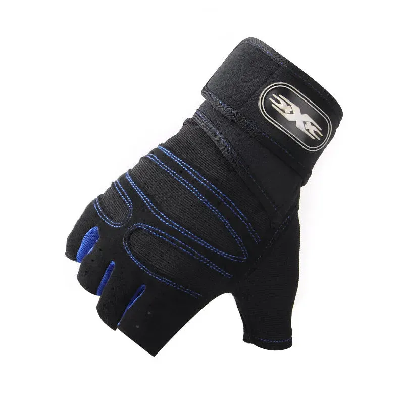 Wristband Lengthened Half Finger Gloves Wristband Training Fitness Sports Outdoor Riding Non-Slip Shockproof Men and Women Half